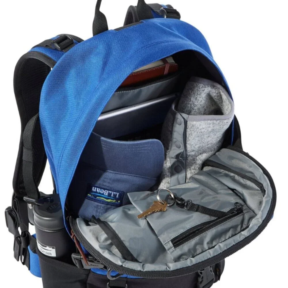 L.L.Bean Bigelow Cordura Backpack Black Nylon Day Hiking Mountain H2O